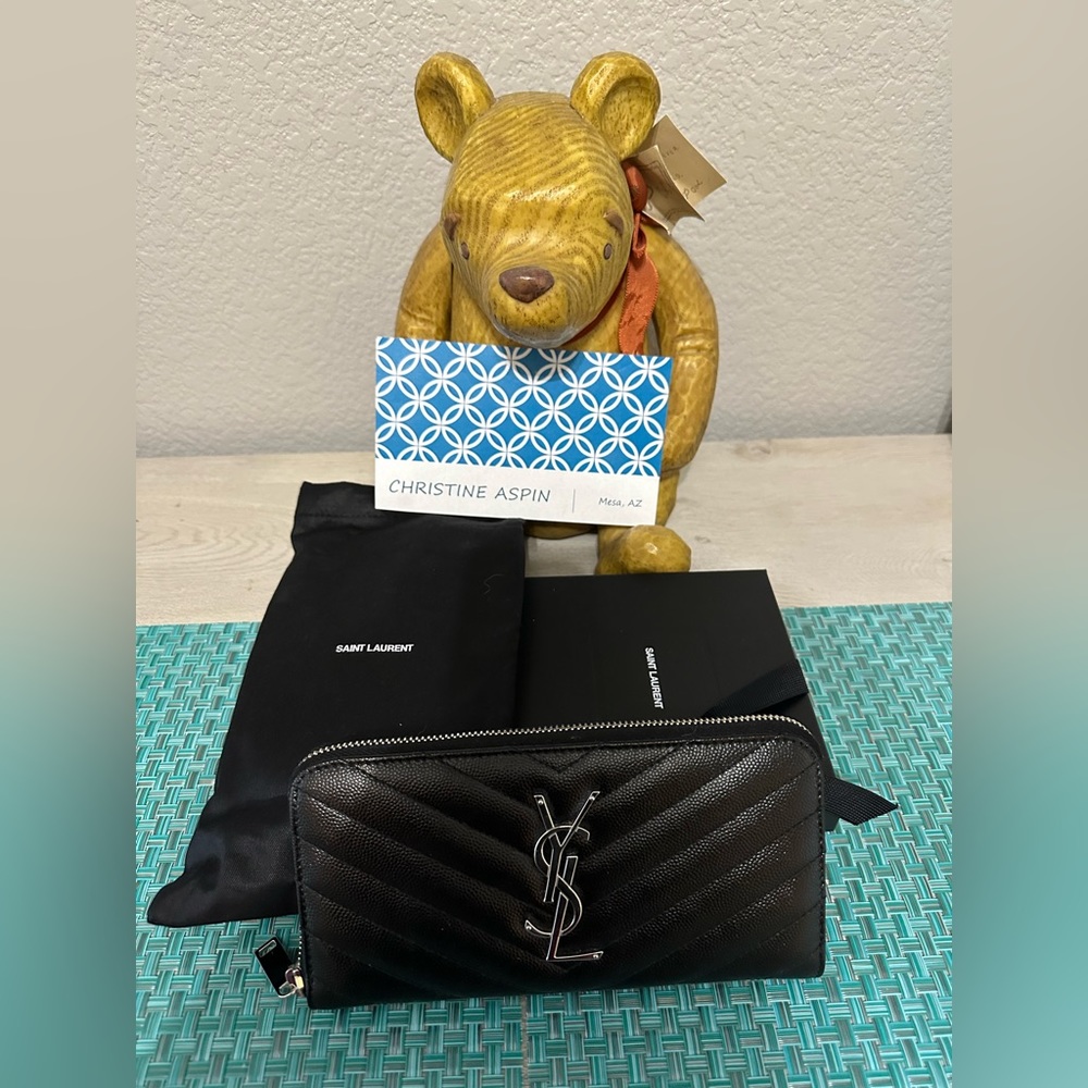 YSL Saint Laurent Cassandre Matelasse Zip Around Long Wallet